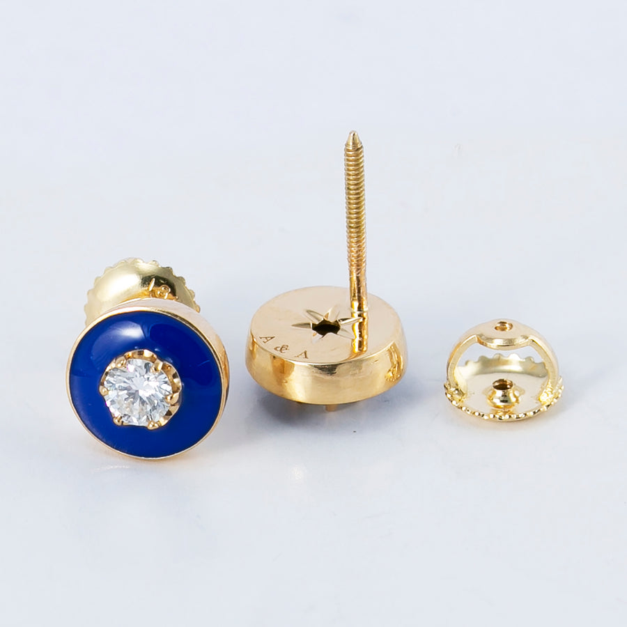 Earrings with Royal Blue enamel