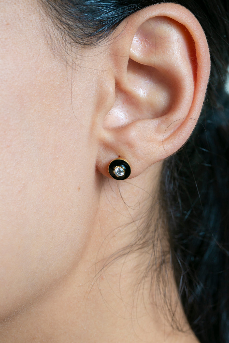 Earrings with Black Onyx enamel