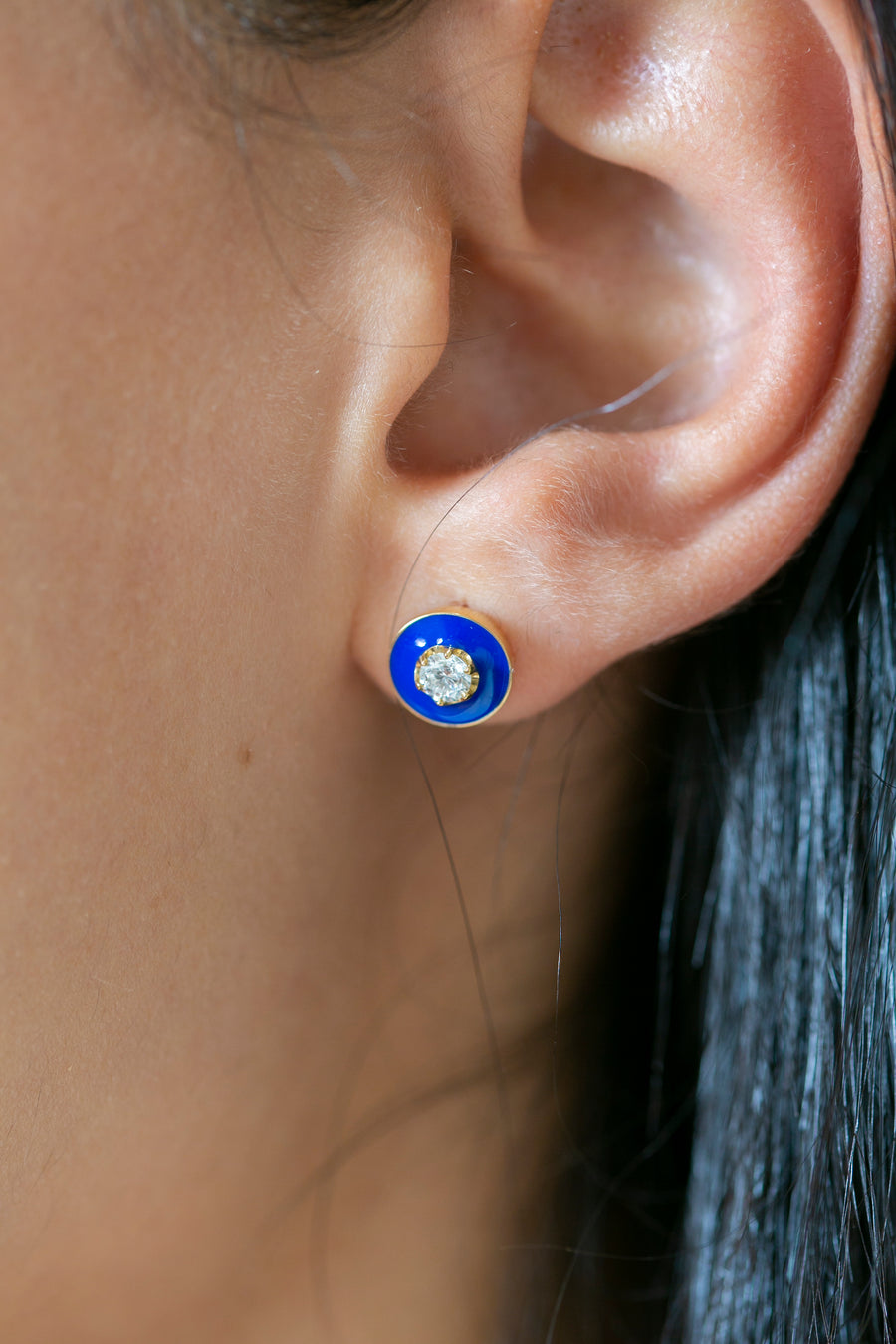 Earrings with Royal Blue enamel